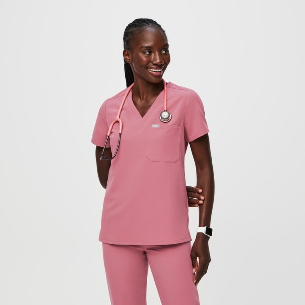 Figs Catarina Scrub Top in Quartz